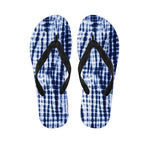 Blue Tie Dye Shibori Print Flip Flops