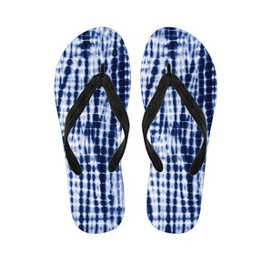 Blue Tie Dye Shibori Print Flip Flops