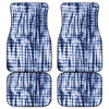 Blue Tie Dye Shibori Print Front and Back Car Floor Mats