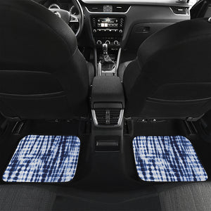 Blue Tie Dye Shibori Print Front and Back Car Floor Mats