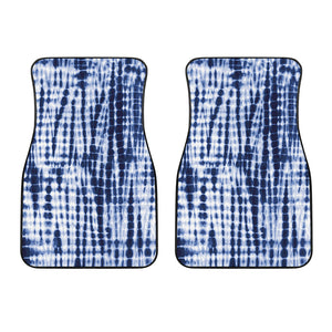 Blue Tie Dye Shibori Print Front Car Floor Mats