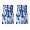 Blue Tie Dye Shibori Print Front Car Floor Mats