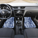 Blue Tie Dye Shibori Print Front Car Floor Mats