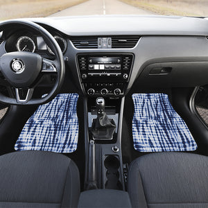 Blue Tie Dye Shibori Print Front Car Floor Mats