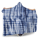 Blue Tie Dye Shibori Print Hooded Blanket