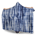Blue Tie Dye Shibori Print Hooded Blanket