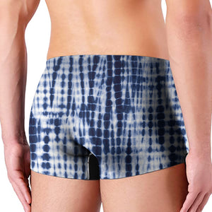 Blue Tie Dye Shibori Print Men's Boxer Briefs