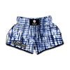 Blue Tie Dye Shibori Print Muay Thai Boxing Shorts