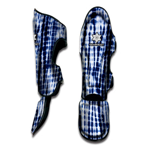 Blue Tie Dye Shibori Print Muay Thai Shin Guard