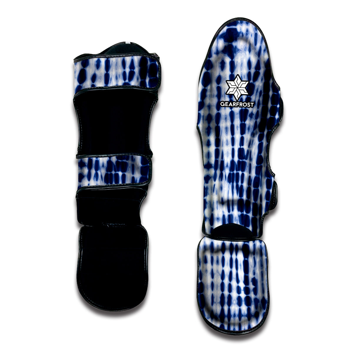 Blue Tie Dye Shibori Print Muay Thai Shin Guard