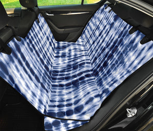 Blue Tie Dye Shibori Print Pet Car Back Seat Cover