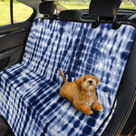 Blue Tie Dye Shibori Print Pet Car Back Seat Cover