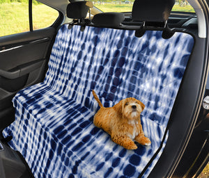 Blue Tie Dye Shibori Print Pet Car Back Seat Cover