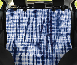 Blue Tie Dye Shibori Print Pet Car Back Seat Cover