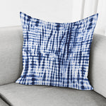 Blue Tie Dye Shibori Print Pillow Cover