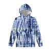 Blue Tie Dye Shibori Print Pullover Hoodie