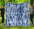 Blue Tie Dye Shibori Print Quilt