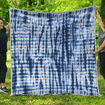 Blue Tie Dye Shibori Print Quilt