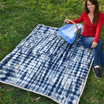 Blue Tie Dye Shibori Print Quilt