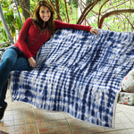 Blue Tie Dye Shibori Print Quilt