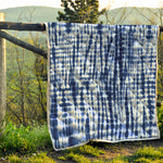 Blue Tie Dye Shibori Print Quilt
