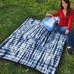 Blue Tie Dye Shibori Print Quilt