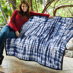 Blue Tie Dye Shibori Print Quilt