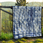 Blue Tie Dye Shibori Print Quilt