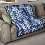 Blue Tie Dye Shibori Print Quilt