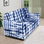 Blue Tie Dye Shibori Print Sofa Cover