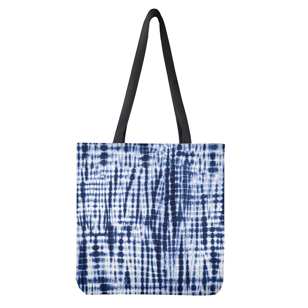 Blue Tie Dye Shibori Print Tote Bag