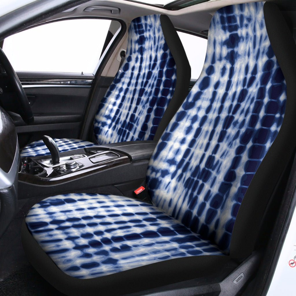 Blue Tie Dye Shibori Print Universal Fit Car Seat Covers