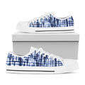 Blue Tie Dye Shibori Print White Low Top Sneakers