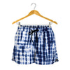 Blue Tie Dye Shibori Print Women's Shorts