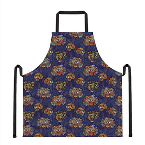 Blue Tiger Tattoo Pattern Print Apron