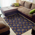 Blue Tiger Tattoo Pattern Print Floor Mat