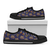 Blue Tiger Tattoo Pattern Print Black Low Top Shoes