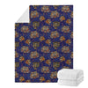 Blue Tiger Tattoo Pattern Print Blanket