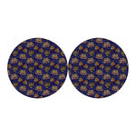 Blue Tiger Tattoo Pattern Print Car Coasters