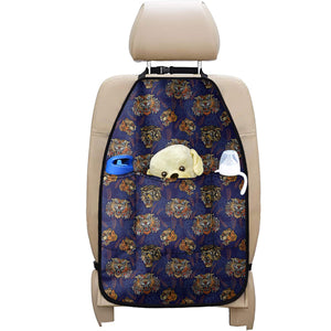 Blue Tiger Tattoo Pattern Print Car Seat Organizers