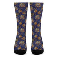 Blue Tiger Tattoo Pattern Print Crew Socks