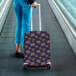 Blue Tiger Tattoo Pattern Print Luggage Cover