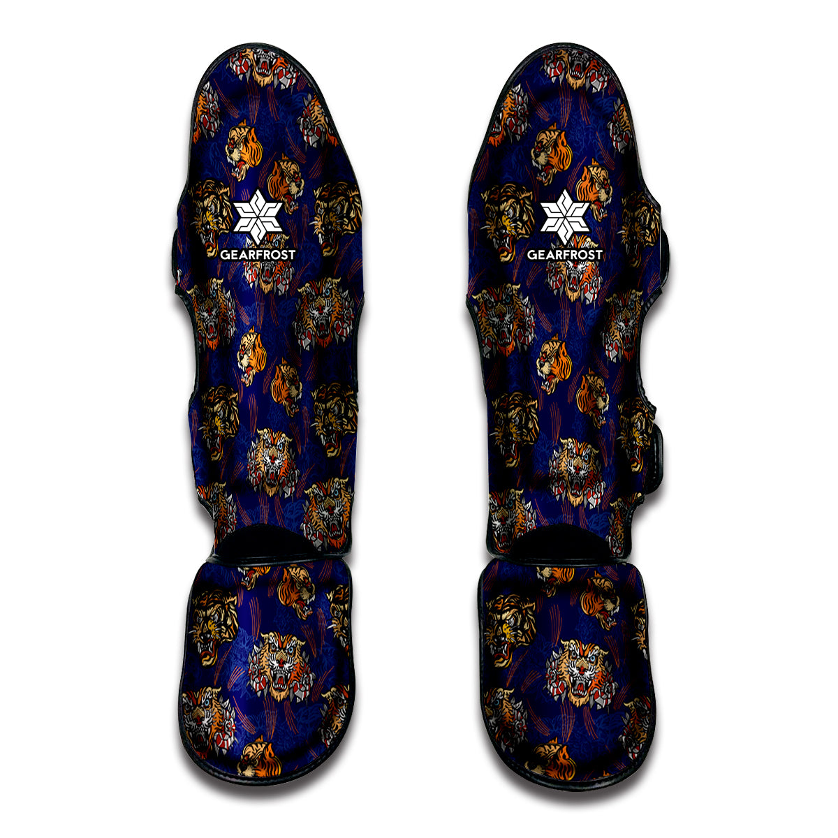 Blue Tiger Tattoo Pattern Print Muay Thai Shin Guard