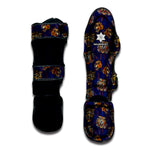 Blue Tiger Tattoo Pattern Print Muay Thai Shin Guard