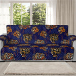 Blue Tiger Tattoo Pattern Print Oversized Sofa Protector