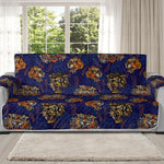 Blue Tiger Tattoo Pattern Print Oversized Sofa Protector