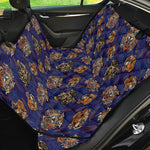 Blue Tiger Tattoo Pattern Print Pet Car Back Seat Cover