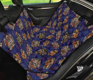 Blue Tiger Tattoo Pattern Print Pet Car Back Seat Cover