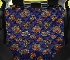 Blue Tiger Tattoo Pattern Print Pet Car Back Seat Cover
