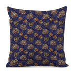 Blue Tiger Tattoo Pattern Print Pillow Cover